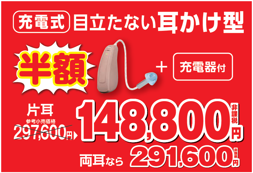 148000/291600  充電式目立たない耳かけ