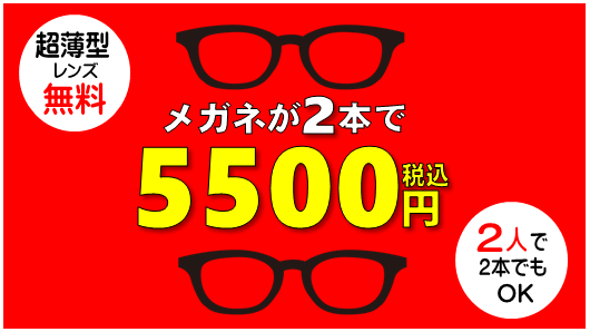メガネが2本で5500円
